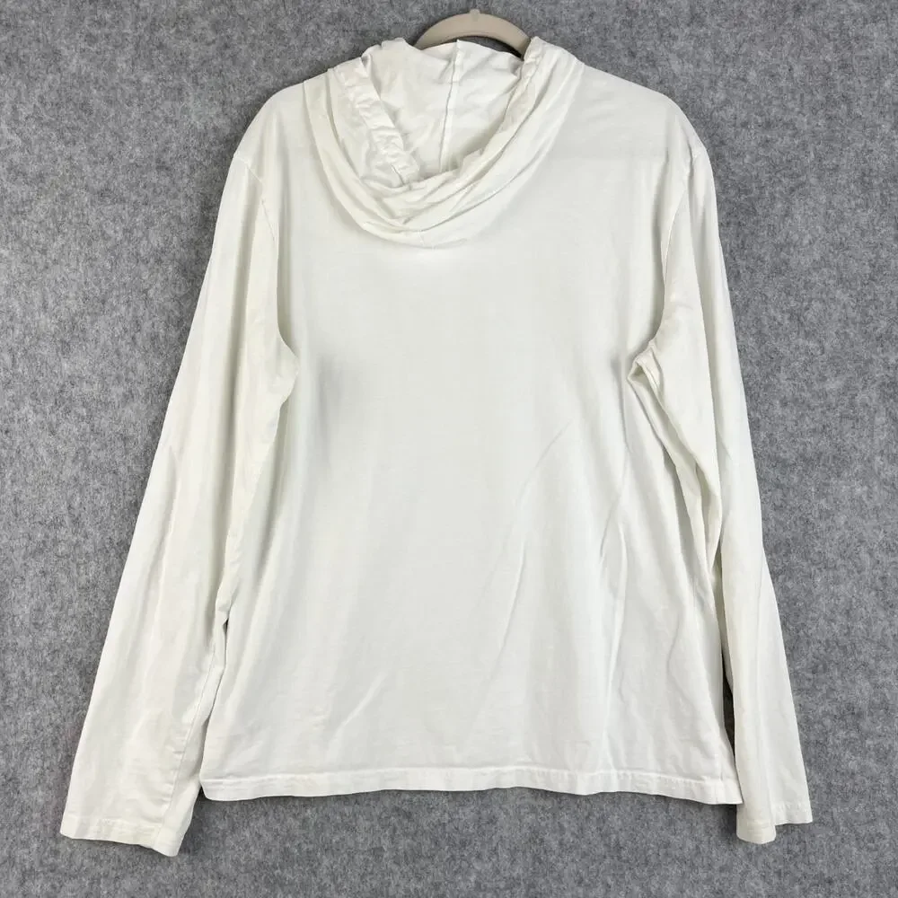 Polo Ralph Lauren‎ Hoodie Mens Large White Long Sleeve Tee Embroidered Pony